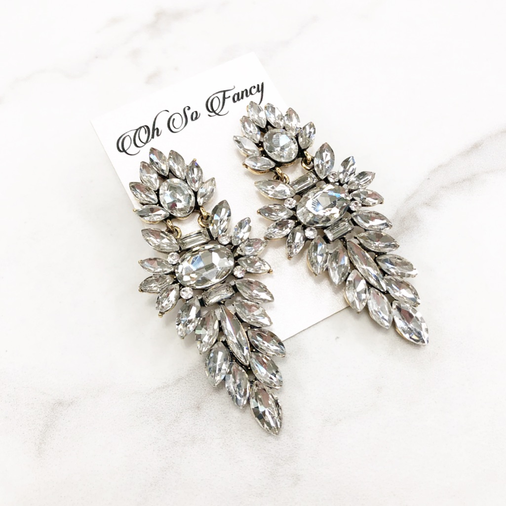 Crystal Long Drop Earrings